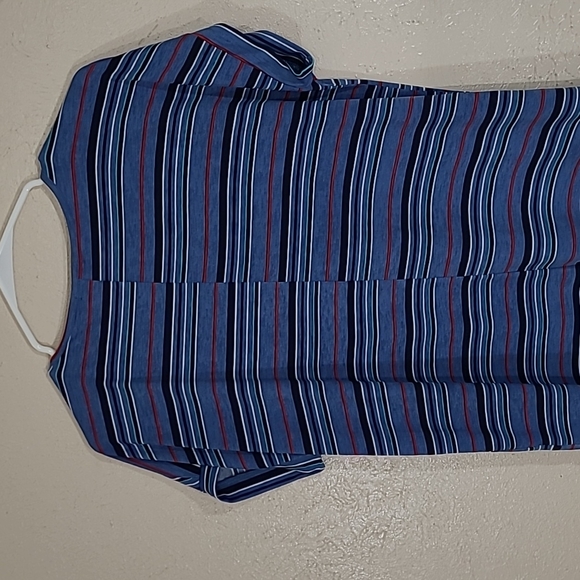 Striped multicolored Blouse Ava James size L zip up - Picture 6 of 7